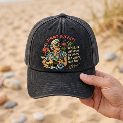 JBU Portrait & Parrot Distressed Denim Cap